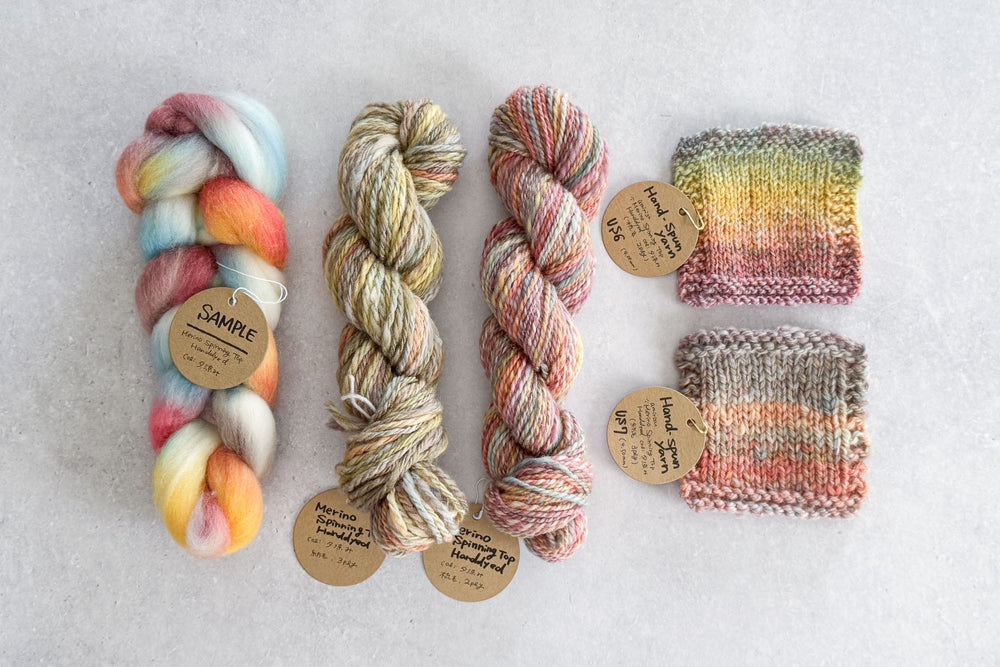 手染めのWool Topで 手紡ぎしてみました！