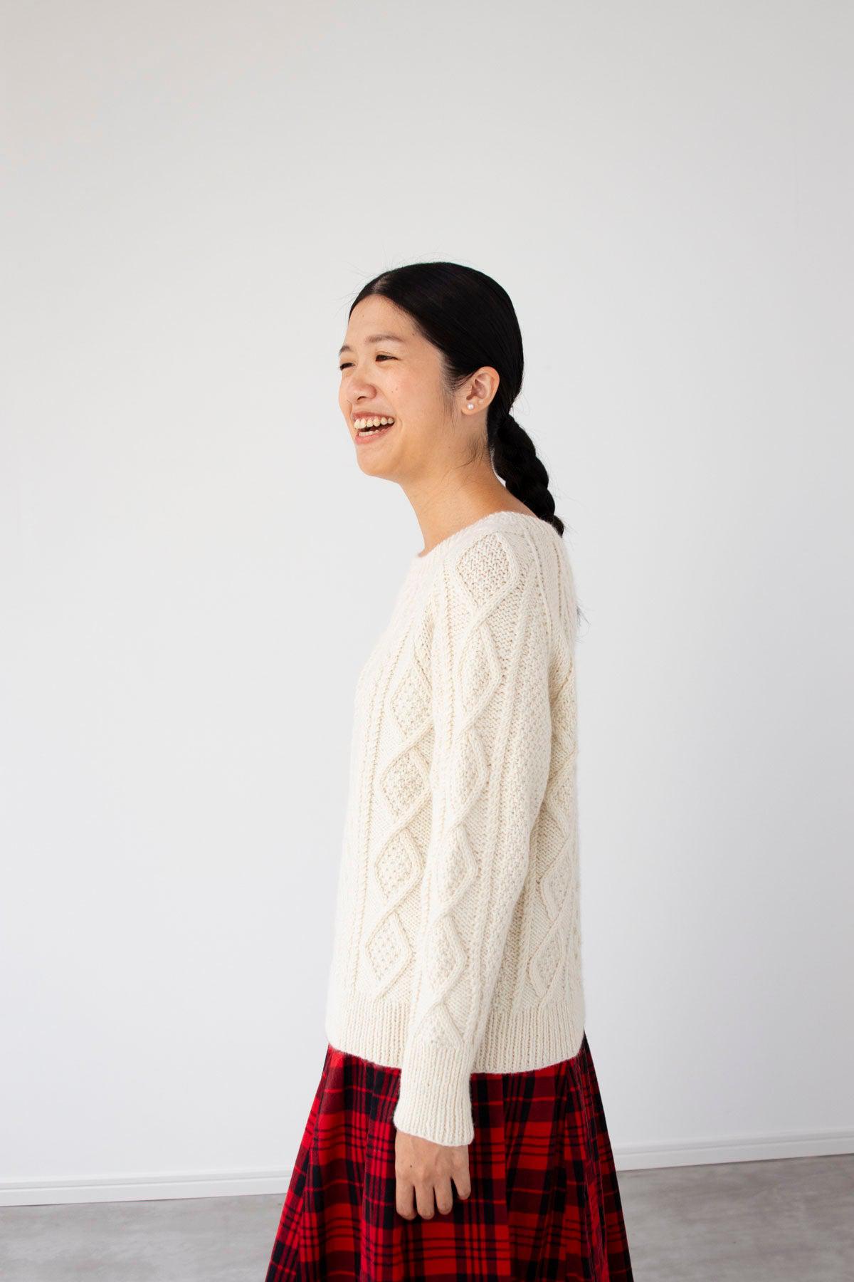 アラン模様のセーター キット （PDF版日本語文章パターン付き）-Kit-Daruma-amirisu online store