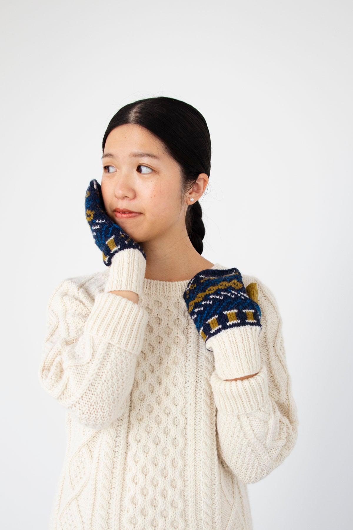 お針子の編み込みミトン キット （PDF版日本語文章パターン付き）-Kit-Daruma-amirisu online store