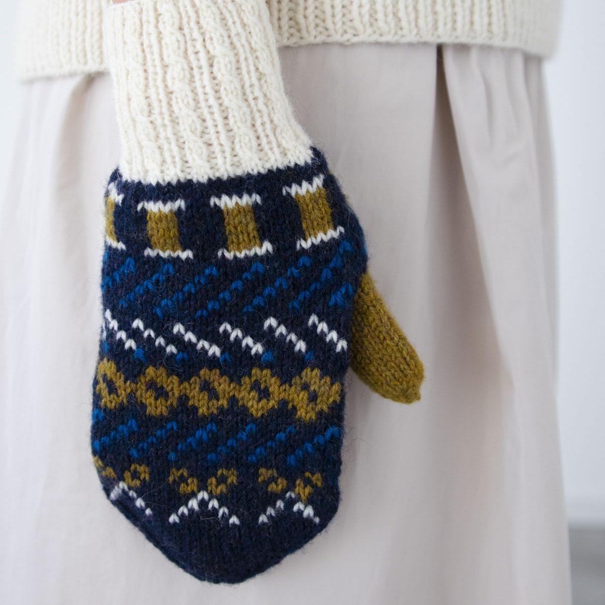 お針子の編み込みミトン キット （PDF版日本語文章パターン付き）-Kit-Daruma-amirisu online store