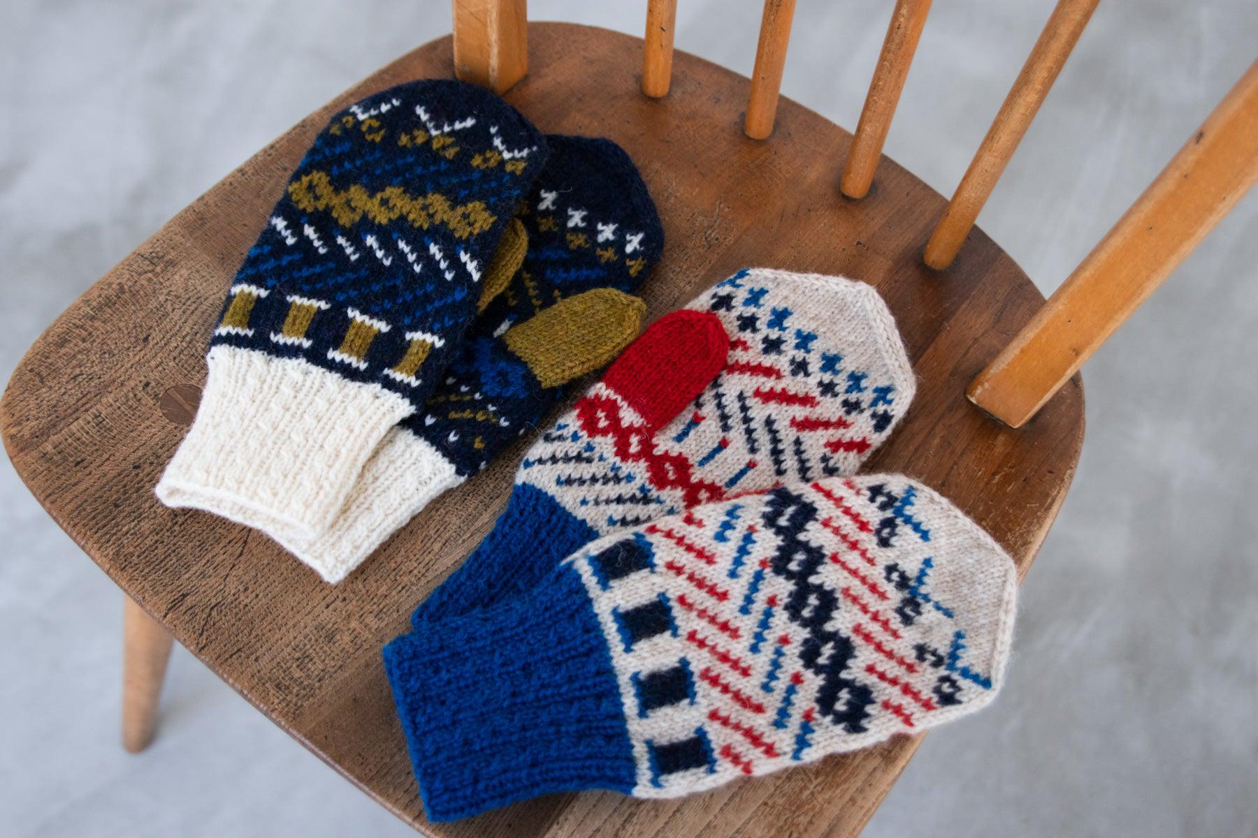 お針子の編み込みミトン キット （PDF版日本語文章パターン付き）-Kit-Daruma-amirisu online store