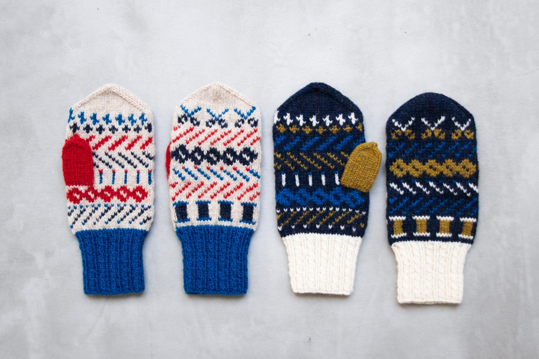 お針子の編み込みミトン キット （PDF版日本語文章パターン付き）-Kit-Daruma-amirisu online store