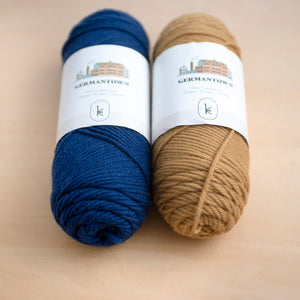 Oxford Blue 419 + Honey 708